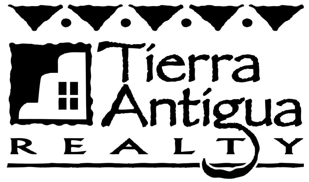 A black and white image of the logo for tierra antigua health.